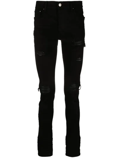 Amiri Mx1 Distressed Effect Skinny Jeans In Black