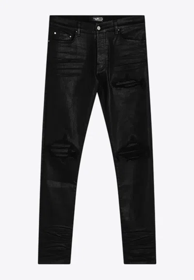 Amiri Mx1 Distressed Skinny Jeans In Black