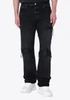 Amiri Mx1 Distressed Straight-leg Jeans In Black