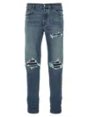 AMIRI AMIRI MX1 DISTRESSED TAPERED LEG JEANS