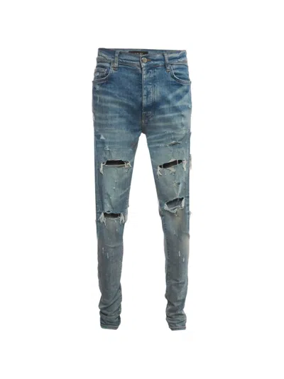Pre-owned Amiri Mx1 Distressed-details Jeans In Blue