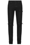 Amiri Distressed Slim Fit Jeans In Black
