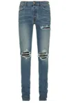 Amiri Mx1 Distressed Skinny Jeans In Dark Indigo