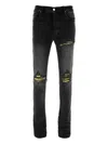Amiri Stretch Denim Jeans Distressed Detailing In Black