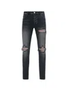 Amiri Straight Denim Jeans Belt Loops Five Pockets In Black