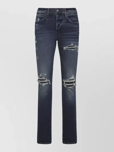 Amiri Mx1 Jeans Distressed Faded Five Pocket Trousers In Black