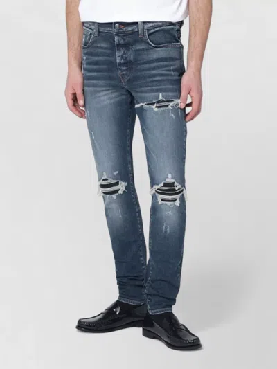 Amiri Mx1 Jeans Distressed Faded Five Pockets In Blue