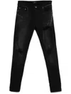 Amiri Vintage Black Skinny Jeans With Logo Embroidery In Schwarz