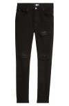 Amiri Slim Fit Distressed Trousers With Rivet Detailing In Black Od
