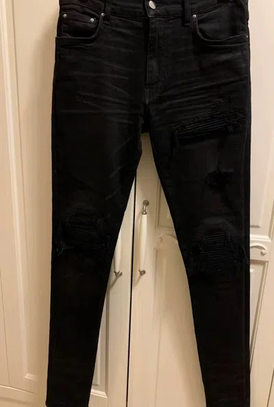 Pre-owned Amiri Mx1 Patchwork Jeans In Black