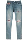Amiri Plaid Mx1 Jeans - Men's - Elastomultiester/cotton/elastane In Indigo