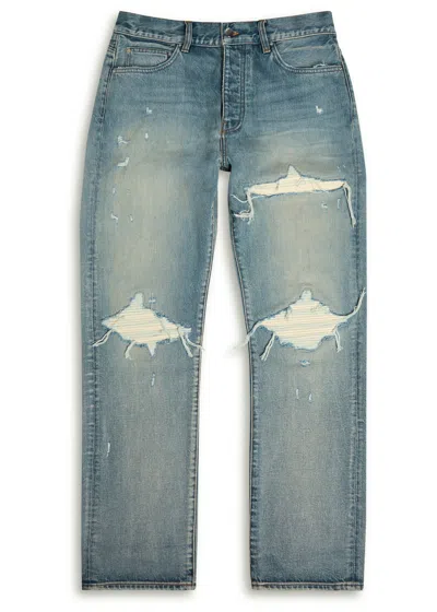 Amiri Mx1 Ripped Straight-leg Jeans In Blue