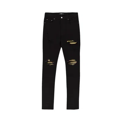 Pre-owned Amiri Mx1 Skinny Jeans 'black/gold'