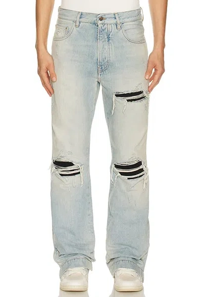 Amiri Mx1 Ripped Straight-leg Jeans In Blue