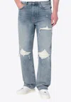 Amiri Mx1 Straight-leg Ripped Jeans In Blue