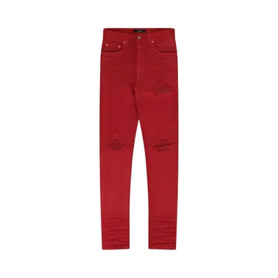 Pre-owned Amiri Mx1 Waxed Skinny Jeans 'red' | Men's Size 32