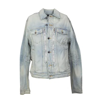 Amiri Mx2 Trucker Zipped Denim Jacket In Blue