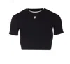 Amiri Ribbed Texture Crop Top With Contrast Trim