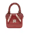 Amiri Red Calf Leather Bos Taurus Shoulder Bag In Burgundy