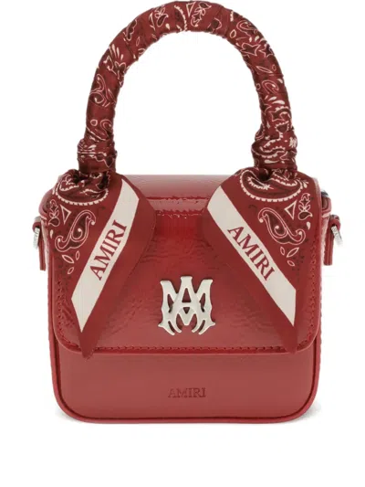 Amiri Nano Ma Scarf-detail Mini Bag In Red