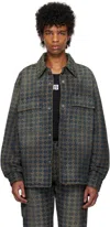 Amiri Ma Quad Jacquard Denim Jacket In Midnight Indigo
