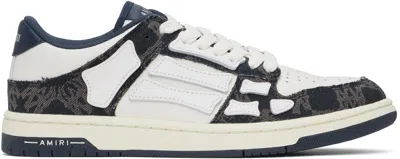 AMIRI NAVY & WHITE MA QUAD SKEL TOP LOW SNEAKERS
