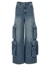 Amiri Baggy Cargo Jeans In Navy Blue
