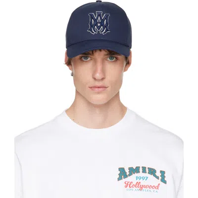 Amiri Navy Crystal Ma Outline Canvas Hat In Dark Blue