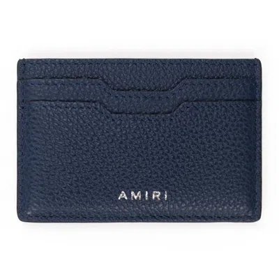 Amiri Navy Iconic Emblem Leather Cardholder