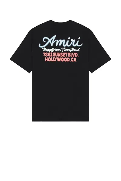 Amiri Neon Lights Oversized Tee In Black