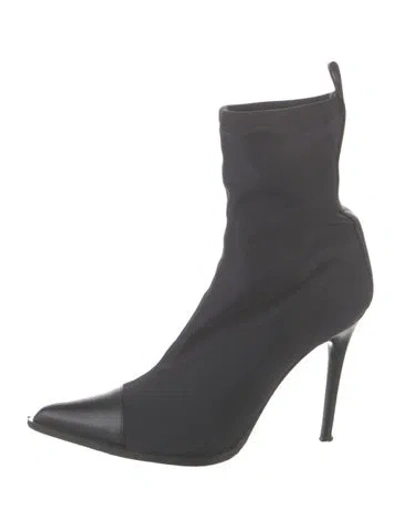 Pre-owned Amiri Neoprene Leather Trim Embellishment Sock Boots In Black