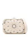 Amiri Alabaster Bandana Paisley-embroidered Raffia Cross-body Bag In Neutrals