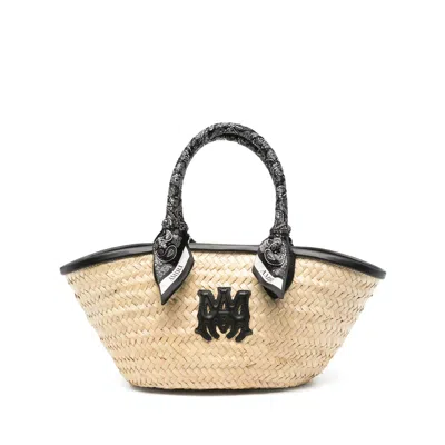 Amiri Neutral  Black Tote Bags