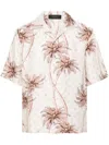 Amiri Twisted Palms Silk Shirt In 699 Birch