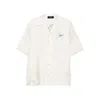 Amiri Convertible-collar Logo-print Silk-twill Shirt In White