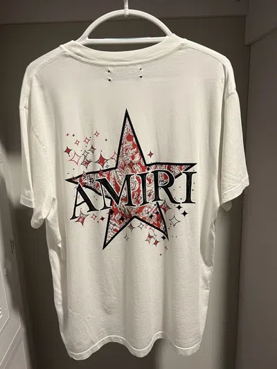 Pre-owned Amiri New Paisley Star Cotton T-shirt In White