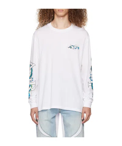 Amiri New Year Dragon Long-sleeved T-shirt In White