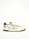 Amiri Newport White Sneakers Low Top With Logo Patch On The Side And Contrasting Heel With Leather Logo Le In White