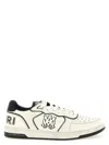 Amiri Newport White Sneakers Low Top With Logo Patch On The Side And Contrasting Heel With Leather Logo Le In Multi