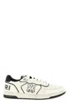 Amiri Newport White Sneakers Low Top With Logo Patch On The Side And Contrasting Heel With Leather Logo Le In Multi