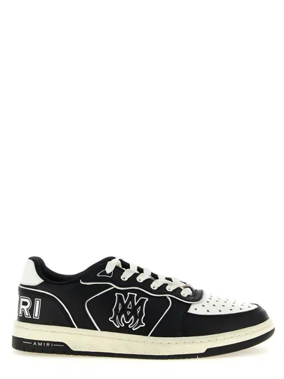 Amiri Vintage Leather Sneakers With Logo Details For Men In Black