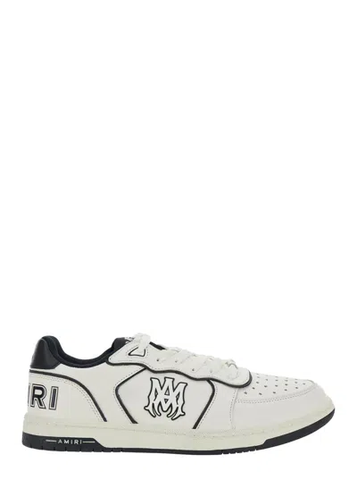 Amiri Newport White Trainers Low Top With Logo Patch On The Side And Contrasting Heel With Leather Logo Le