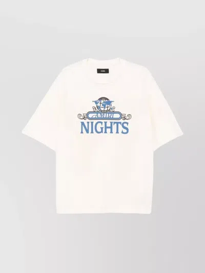 Amiri Night Graphic Print Crewneck T-shirt In White