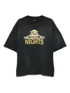 Amiri Night Graphic Print Crew Neck Short Sleeves In Black