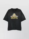 Amiri Night Graphic Print Crew Neck Short Sleeves In Black
