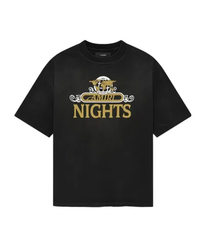 Amiri Nights Oversized Tee In Black