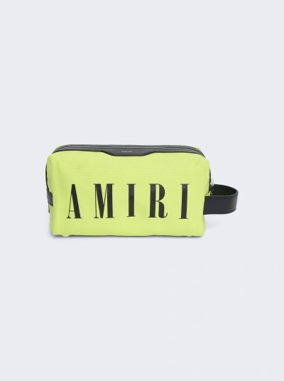 Amiri Nylon Beauty Case In Neon Yellow