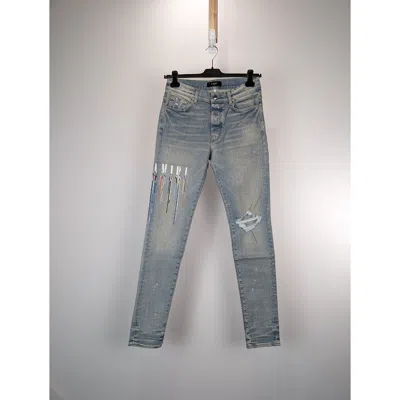 Pre-owned Amiri O1rshd1 Q:2 / Print Drip Logo Jeans