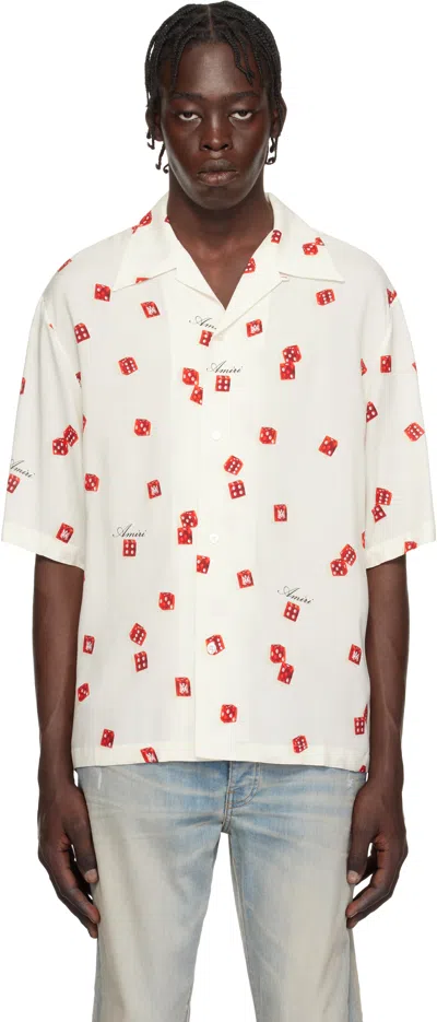 Amiri Dice Bowling Shirt In White