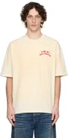 Amiri White Crewneck T-shirt With Logo Lettering On Front And Rear In Cotton Man
